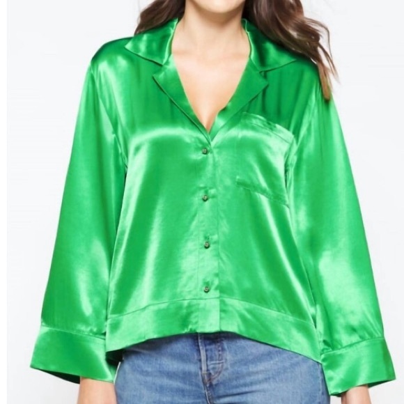 NWT Pistola Small Green Sia Blouse - Picture 1 of 13